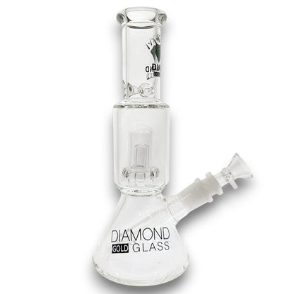 9" Diamond Gold Glass UFO Percolator Small Beaker