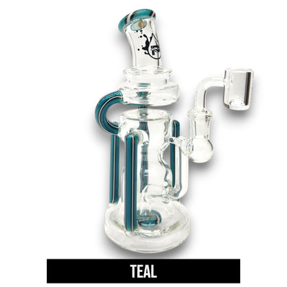 9" Pulsar Mini Space Station Circ Perc Recycler Dab Rig Bong
