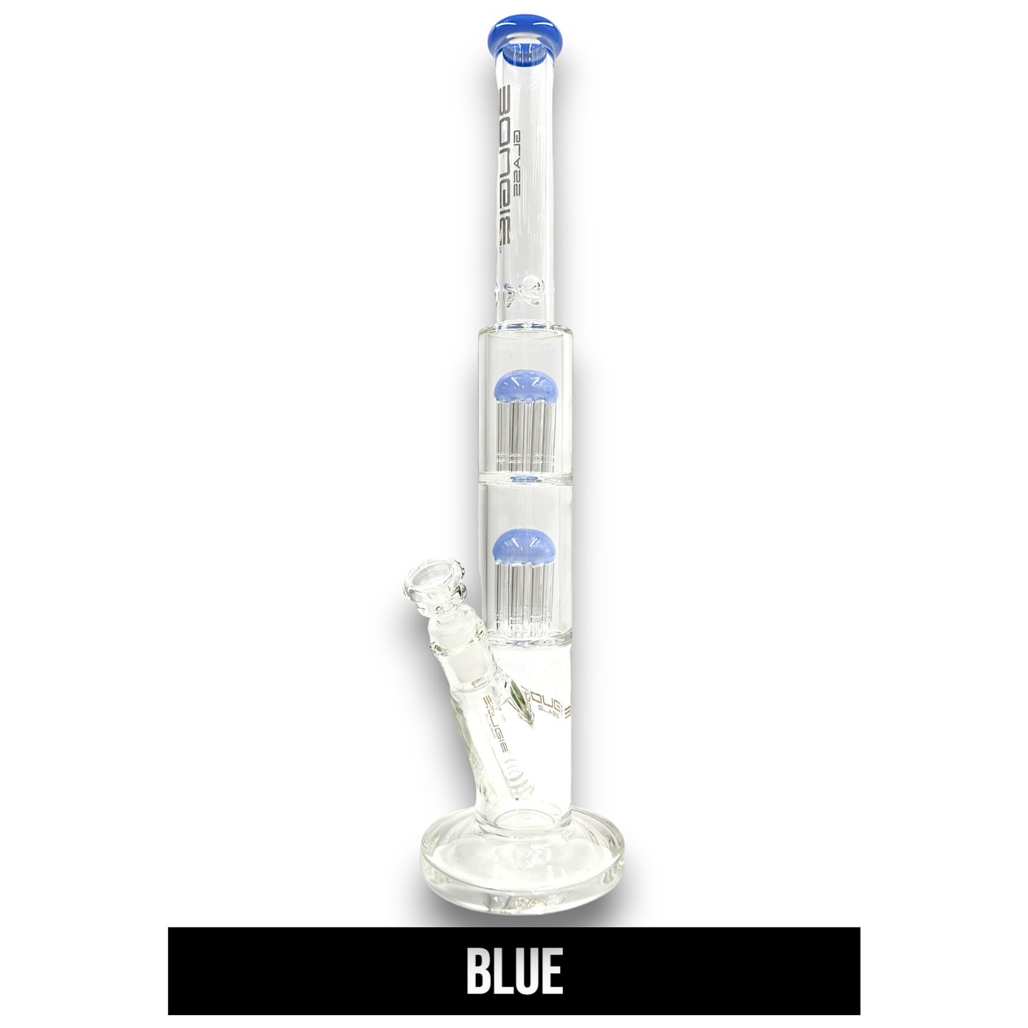 18" Bougie Glass Tree Perc Straight Tube Bong