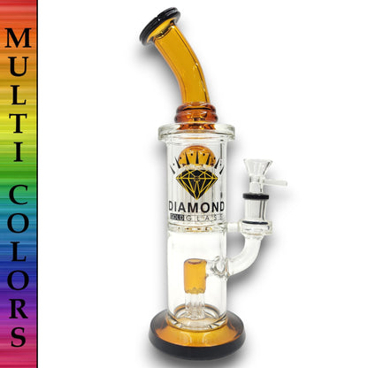 11" Diamond Heavy Duty Tree Perc Straight Barrel Bong