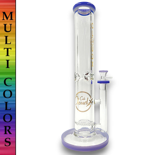 14" Cali CloudX Thick Straight Tube Single Honeycomb Perc Bong