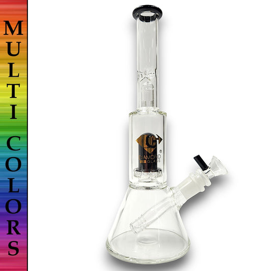 11" Diamond Glass UFO Percolator Straight Tube Beaker Bong