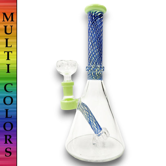 9" Color Crisscross Circ Percolator Beaker Bong