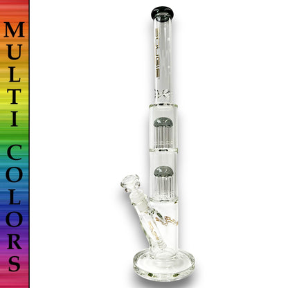 18" Bougie Glass Tree Perc Straight Tube Bong