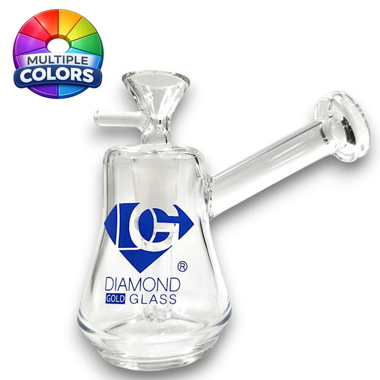 4.5" Diamond Glass Clear Glass Bubbler