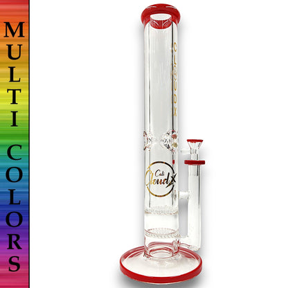 15" Cali CloudX Thick Straight Tube Dual Honeycomb Perc Bong