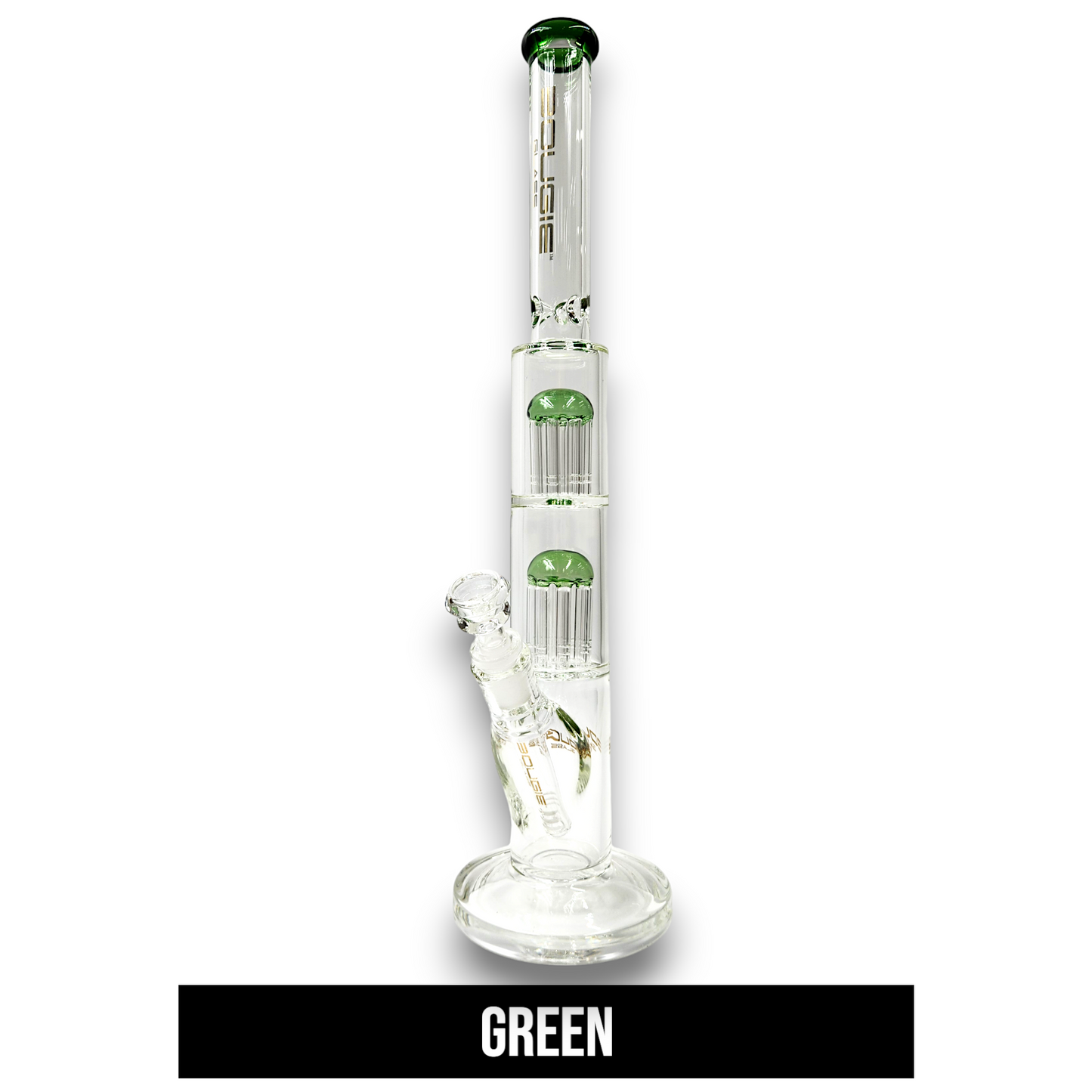 18" Bougie Glass Tree Perc Straight Tube Bong