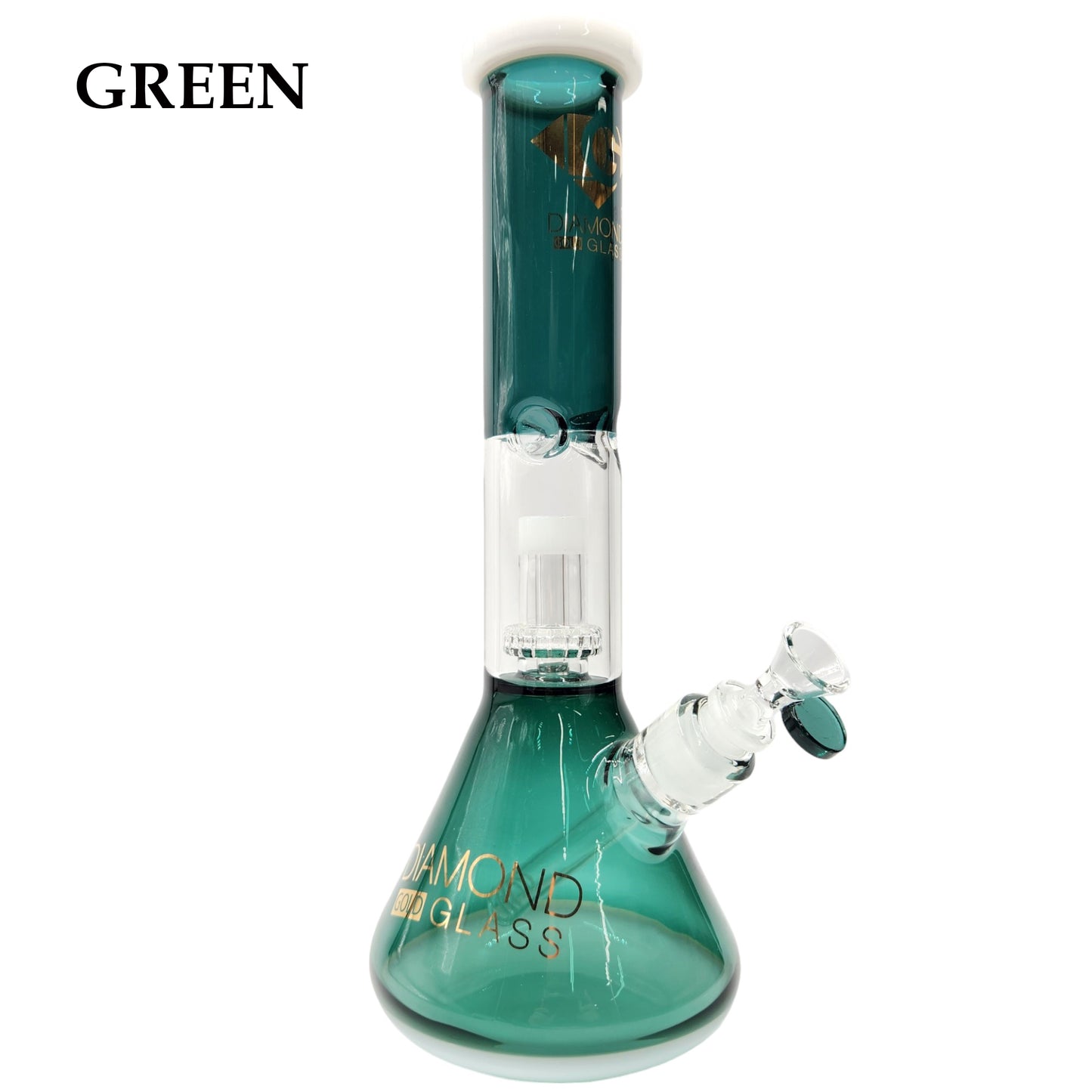 14" Diamond Glass Colored Showerhead Percolator Bong