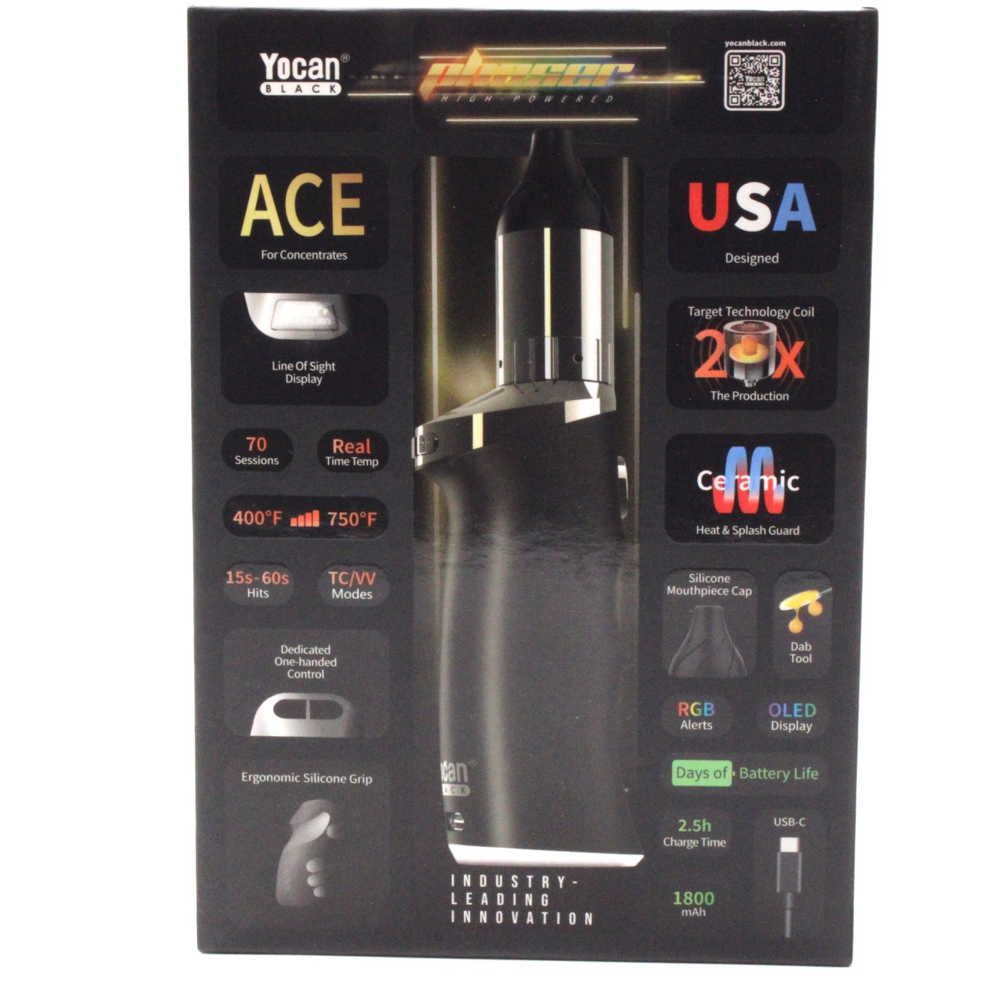 Yocan Black Phaser Ace Handheld Concentrate Vaporizer