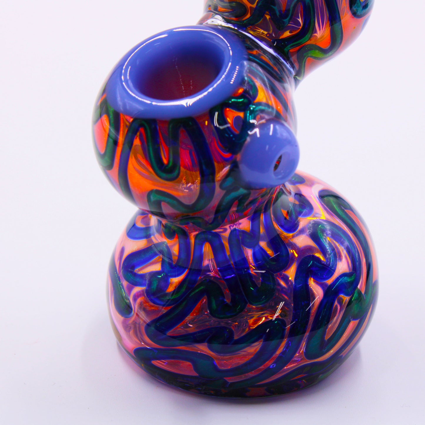 Crazy 3D Blue 7" Tall Bubbler