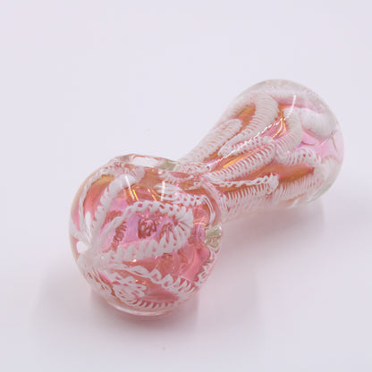 White Spiral Large Spoon Bowl Hand Pipe