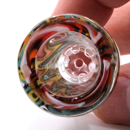 Pulsar Color Swirl 14mm Male Bowl Head Ring Handle