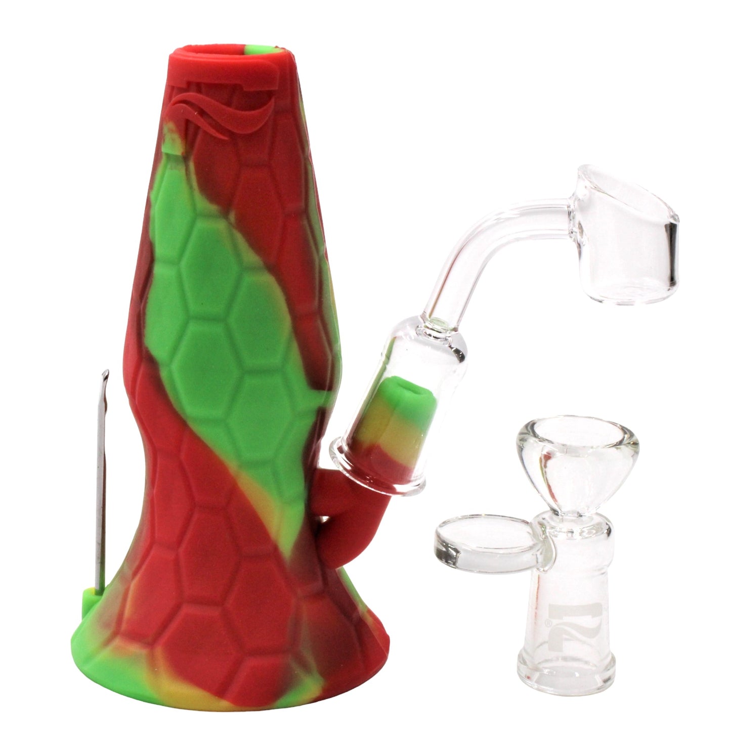 4-1/2" Pulsar Lava Flow Bong Flower and Dab Rig Silicone