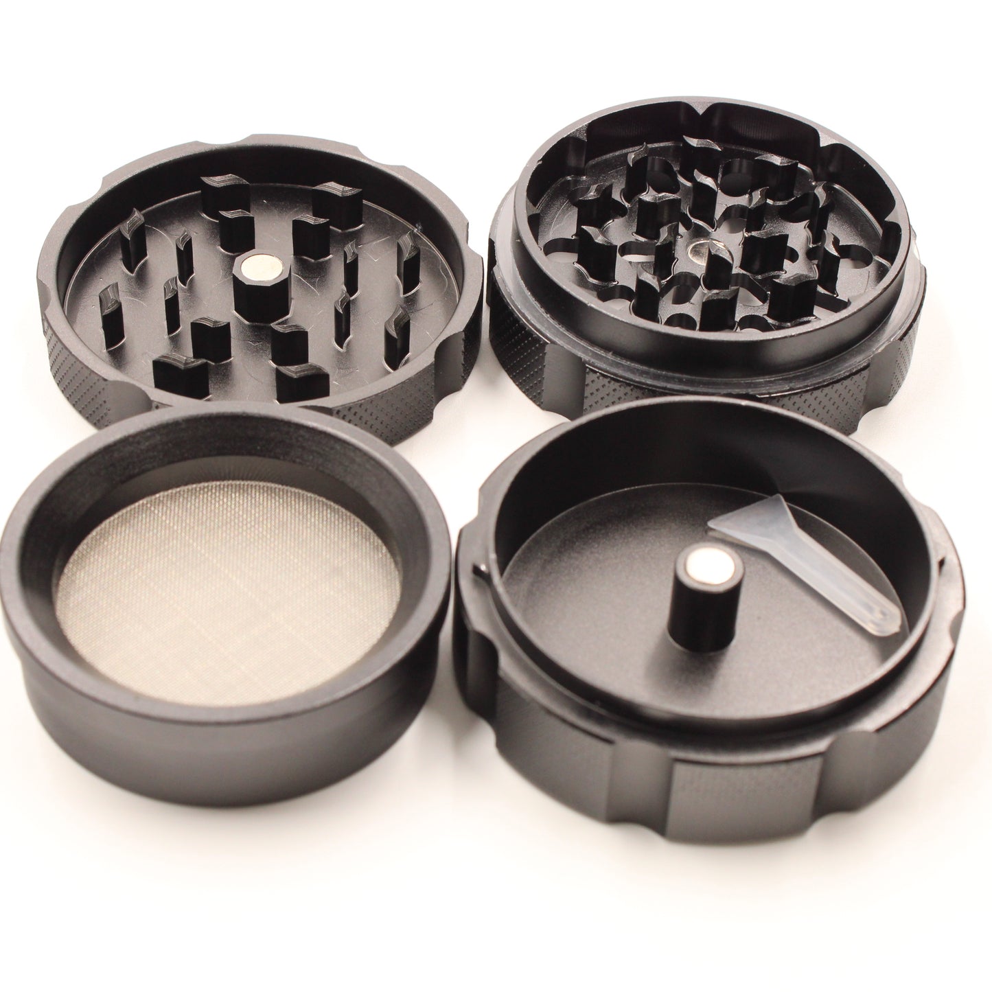 Disassembled Top View 2-1/2" Pulsar Magnetic Supreme 4 Piece Herb & Weed Grinder