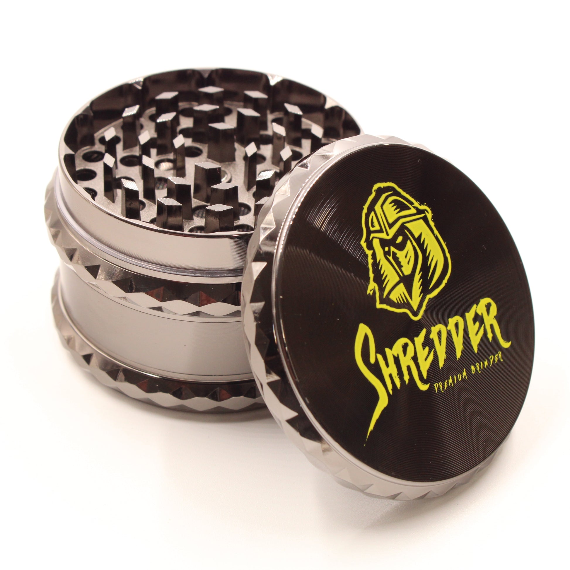 2-1/2" Shredder Diamond Grip Aluminum 4 Piece Herb & Weed Grinder