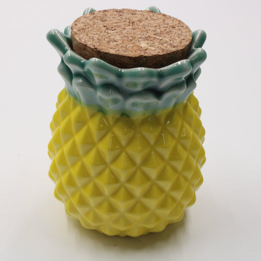 Ceramic Pineapple Stash Jar