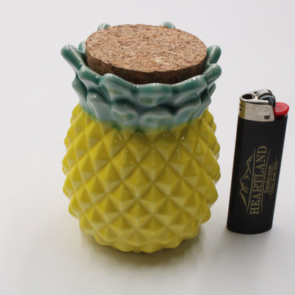 Ceramic Pineapple Stash Jar