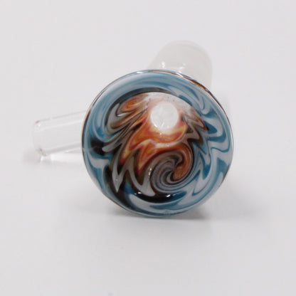 Conical Color Swirl 14mm Male Bowl Head Slide