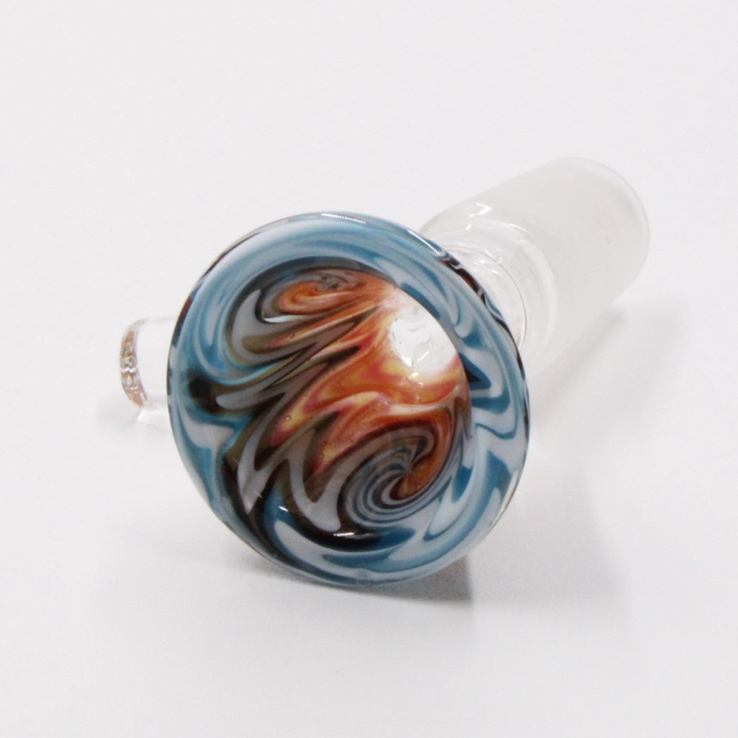 Conical Color Swirl 14mm Male Bowl Head Slide