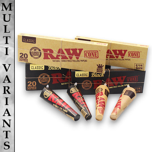 Raw Natural and Black Pre-Rolled Cones