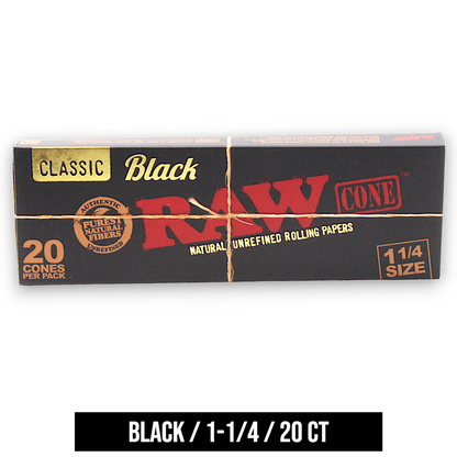 Raw Natural and Black Pre-Rolled Cones