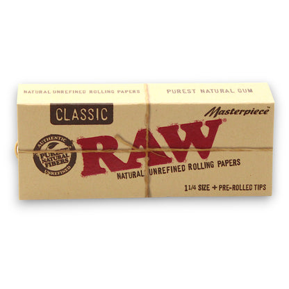 RAW Masterpiece 1-1/4 Rolling Paper and Pre-Rolled Tips Kit