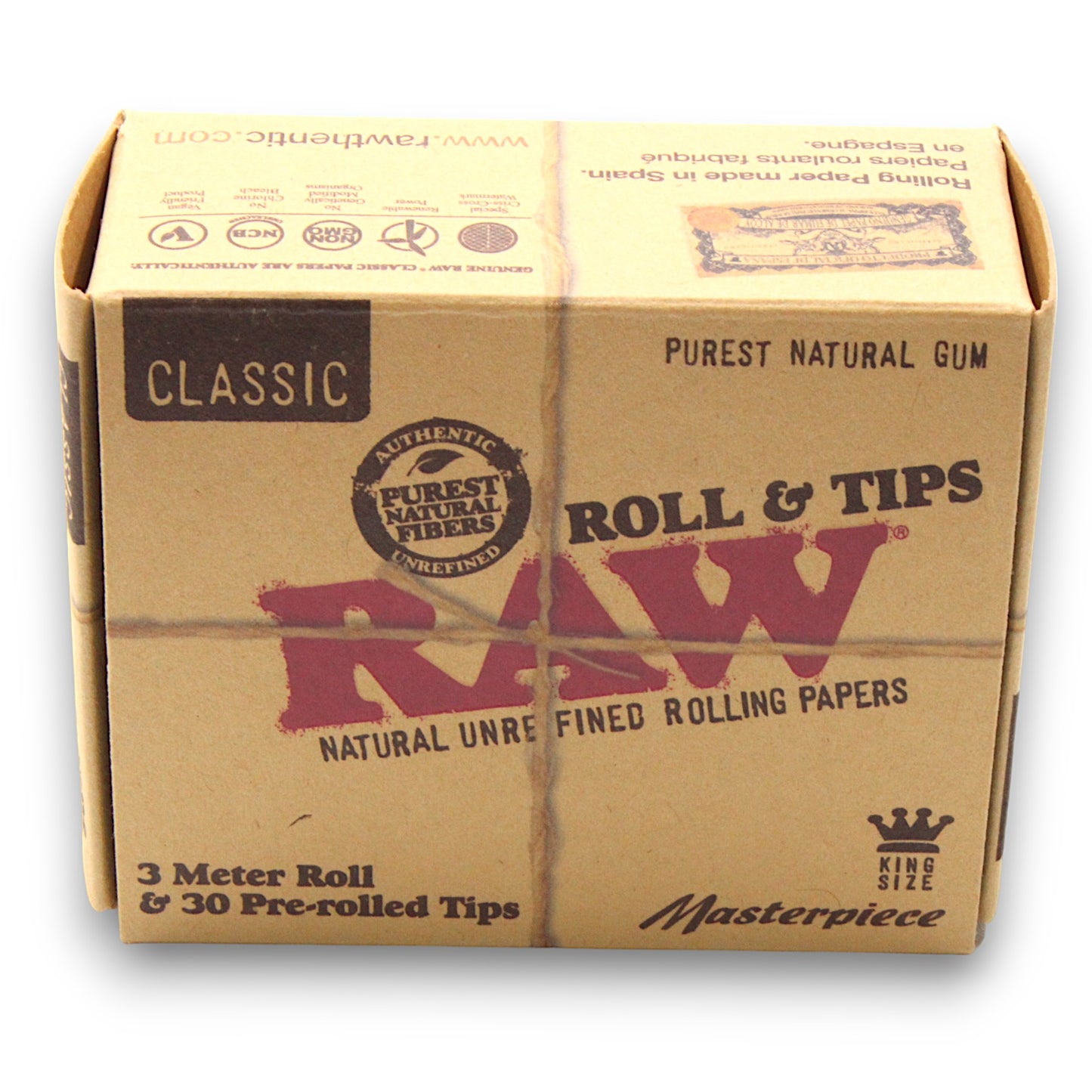 RAW Masterpiece King Size Rolling Paper Roll and Tips Kit