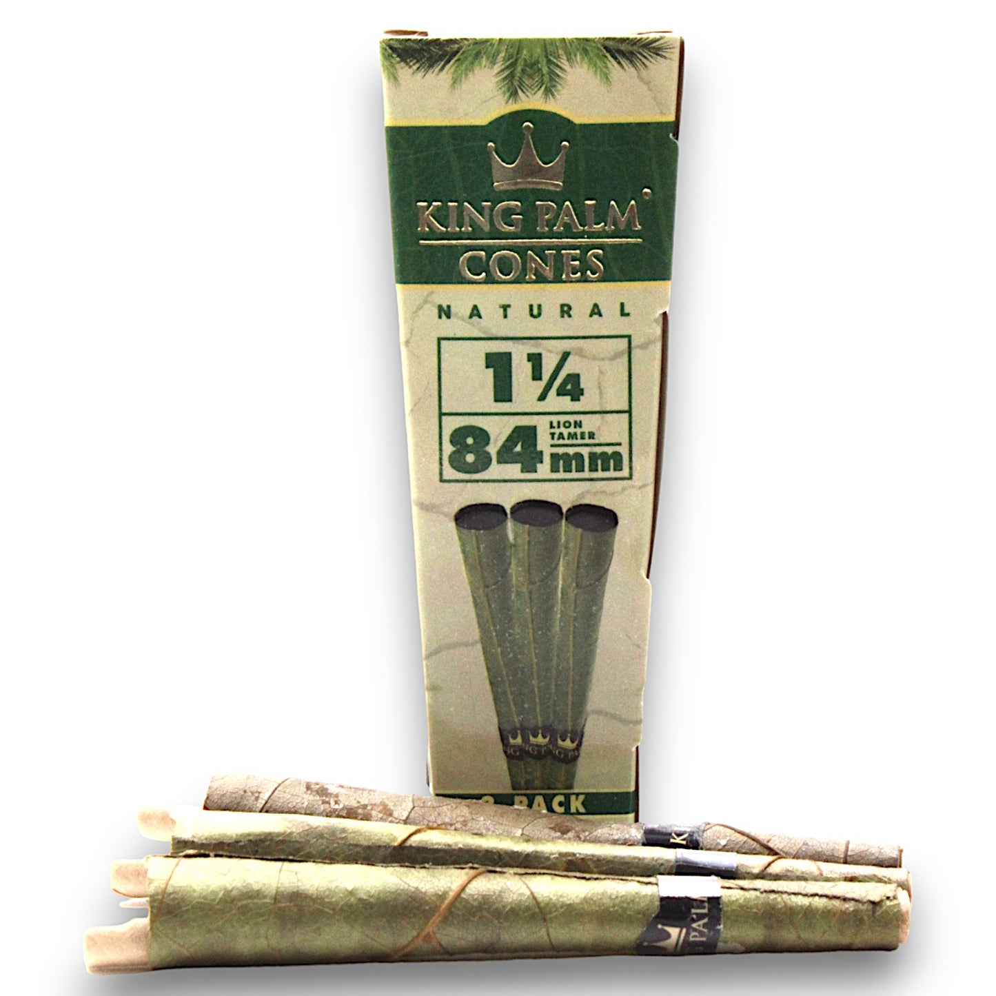 King Palm Natural Pre-Rolled 1-1/4 Cones 3 pack