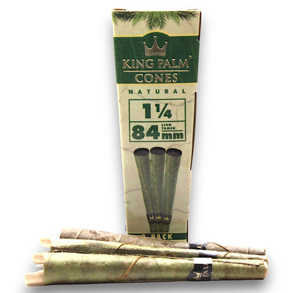 King Palm Natural Pre-Rolled 1-1/4 Cones 3 pack