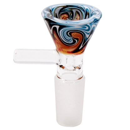 Conical Color Swirl 14mm Male Bowl Head Slide