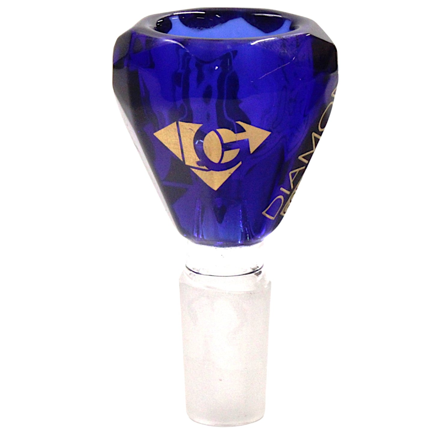 Diamond Gold Blue 14mm Male Bowl Head