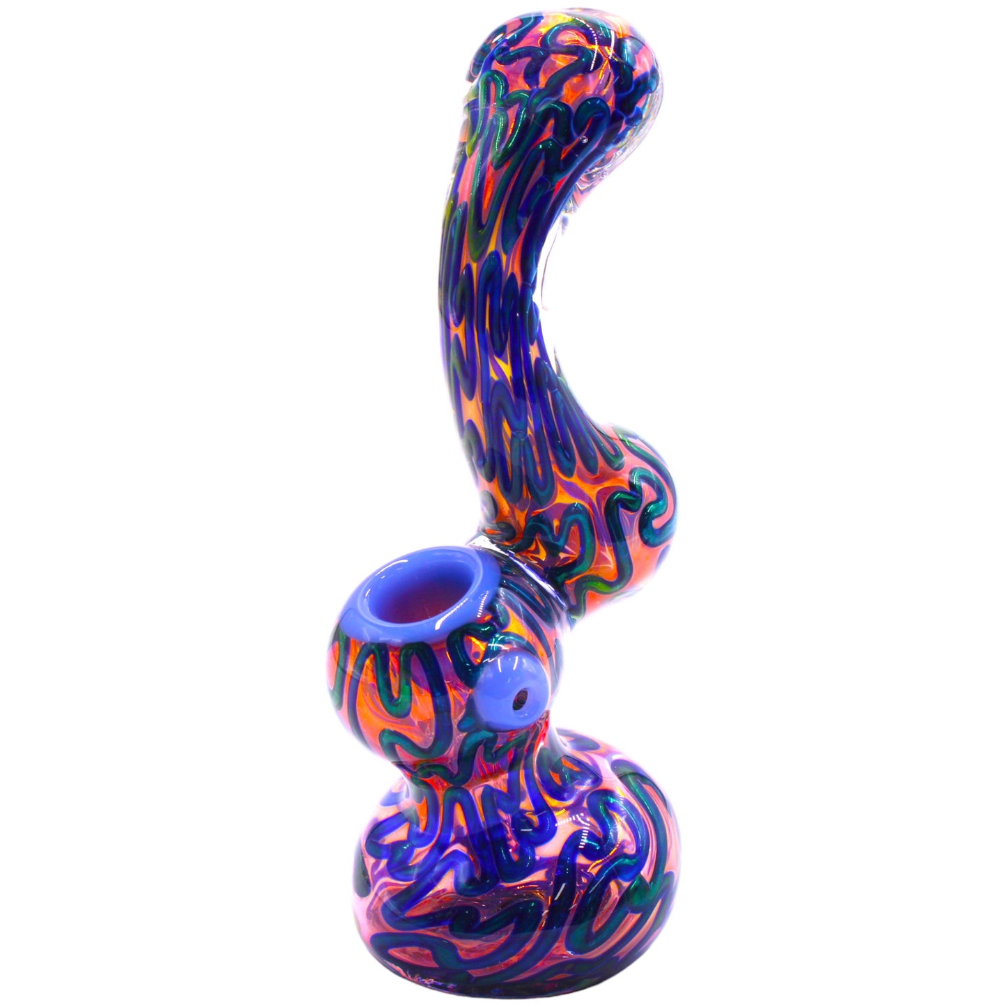 Crazy 3D Blue 7" Tall Bubbler