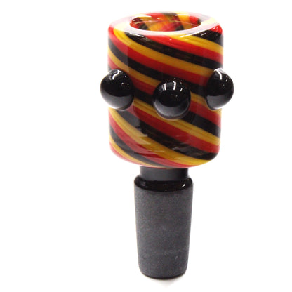 Barrel Color Swirl 14mm Male Bowl Head Slide