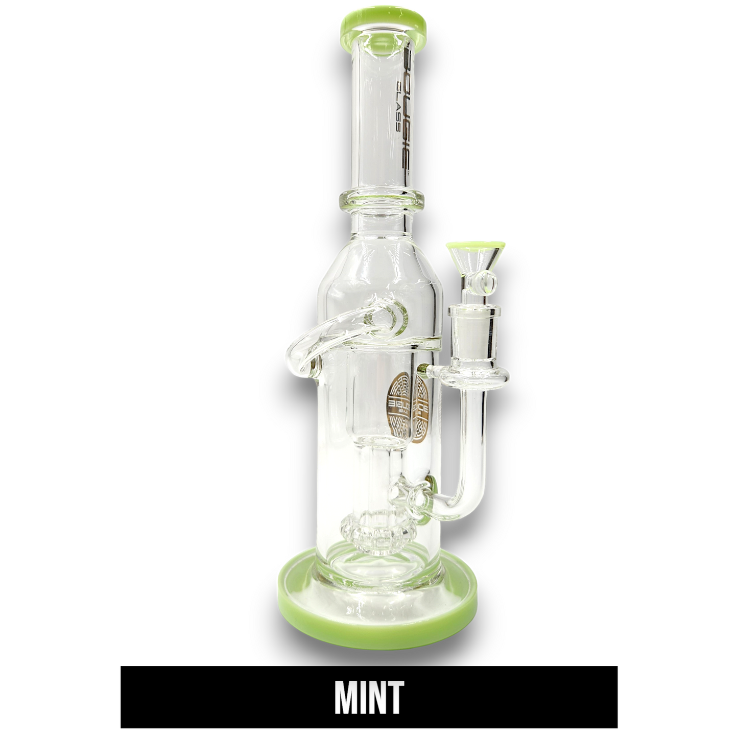 12" Bougie Glass Showerhead Perc Recycler Bong