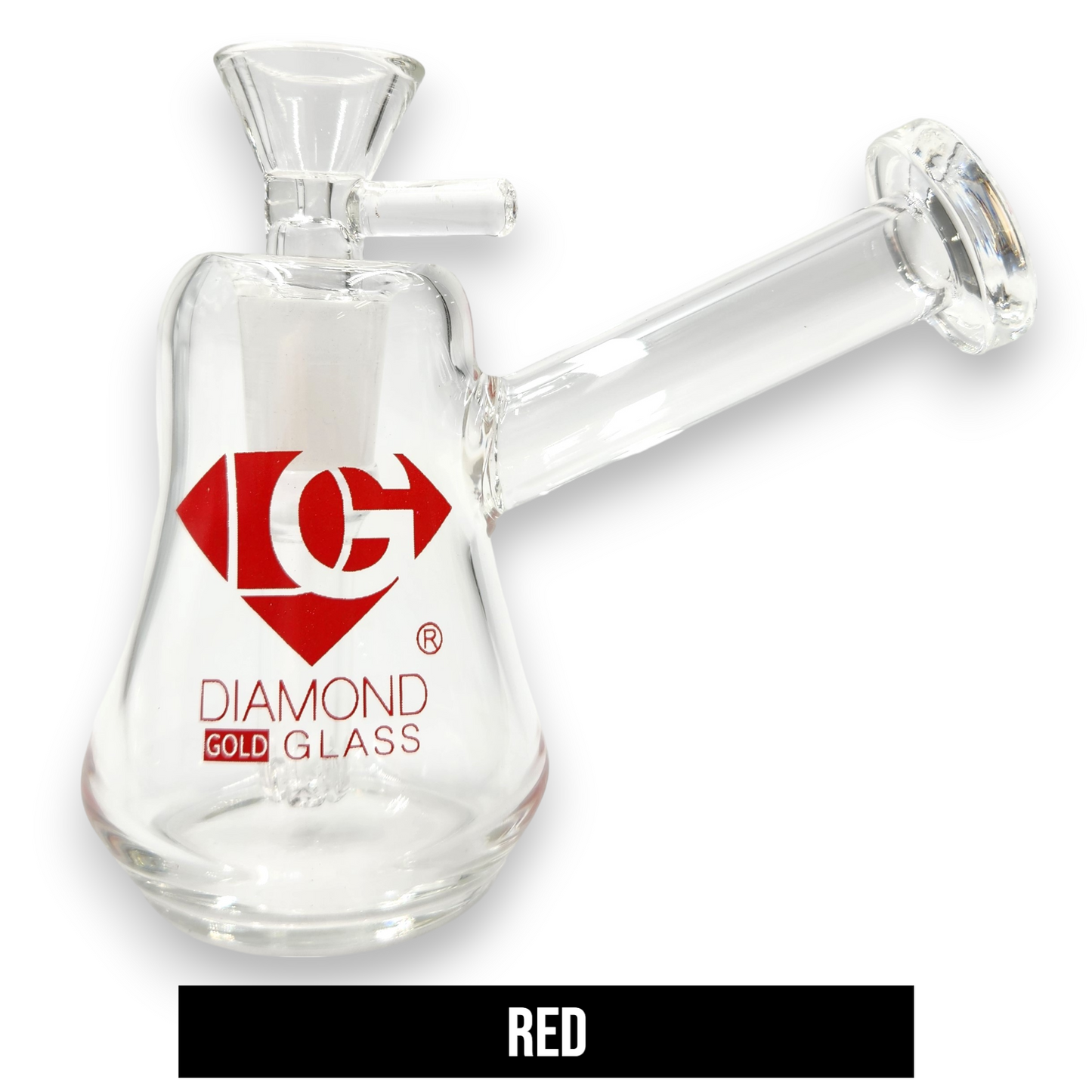 4" Diamond Clear Glass Bubbler