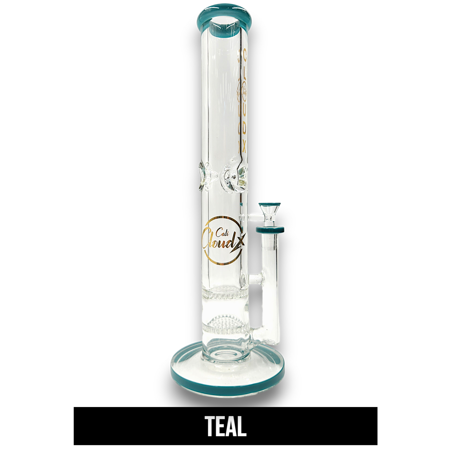 15" Cali CloudX Thick Straight Tube Dual Honeycomb Perc Bong