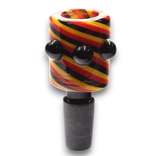 Barrel Color Swirl 14mm Male Bowl Head Slide