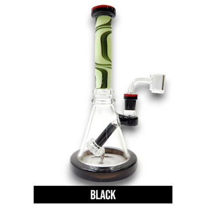 9" Swirl Angled Circ Perc Beaker Dab Rig Bong