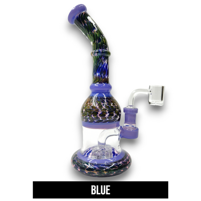 10" Circ Perc Colored Angle Mouth Dab Rig Bong