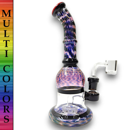 10" Circ Perc Colored Angle Mouth Dab Rig Bong