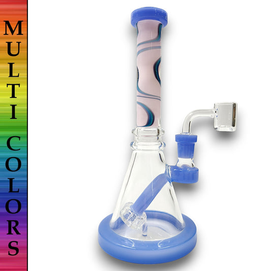 9" Swirl Angled Circ Perc Beaker Dab Rig Bong