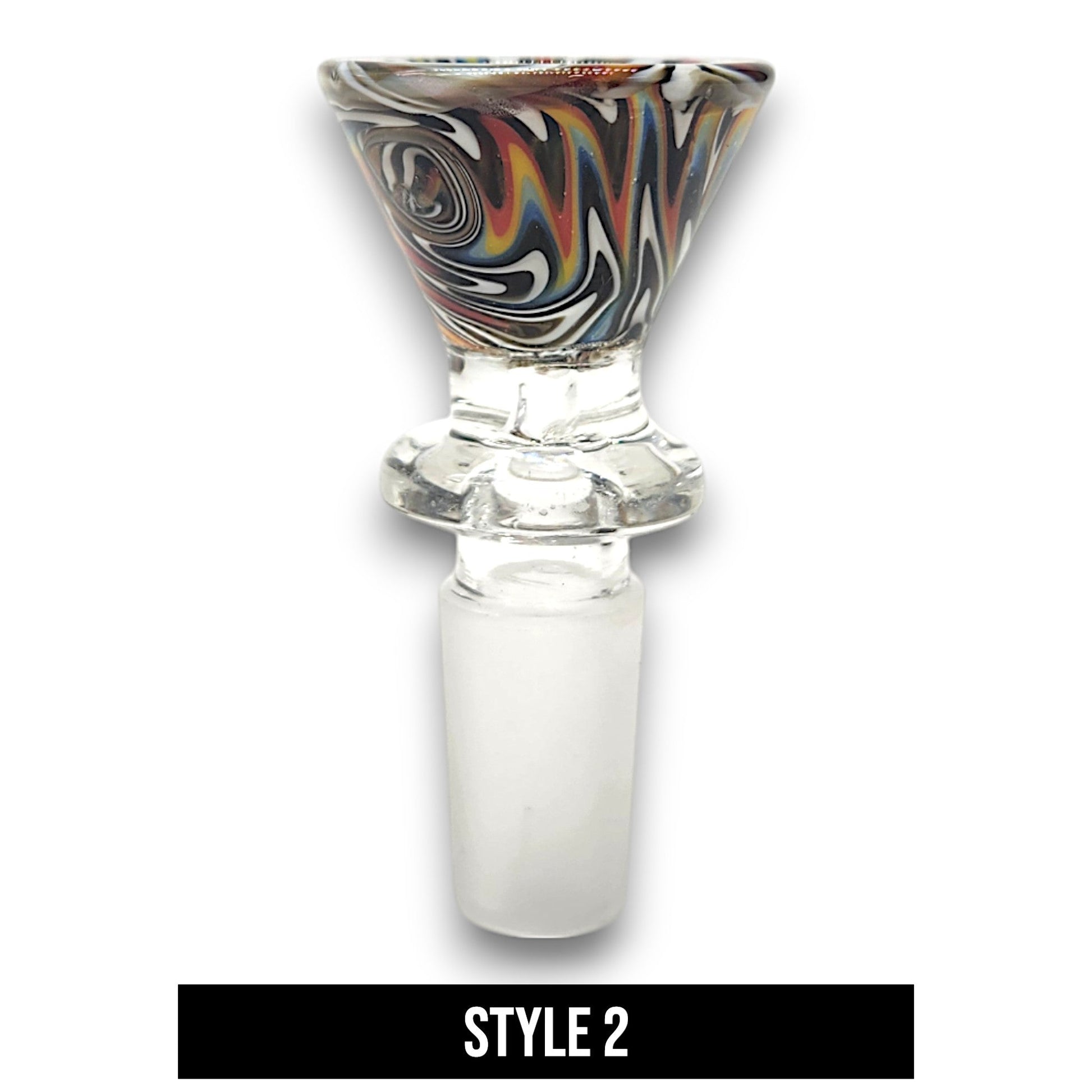 Color Swirl 14mm Male Bowl Head Ring Handle