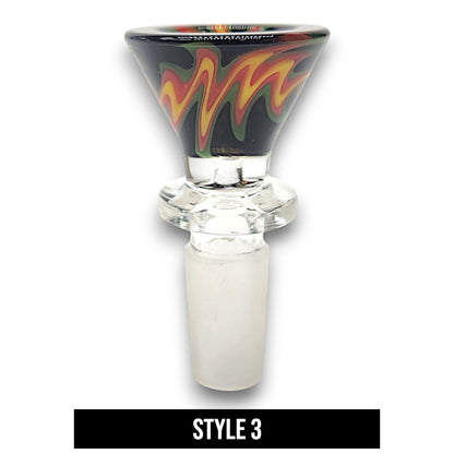 Color Swirl 14mm Male Bowl Head Ring Handle