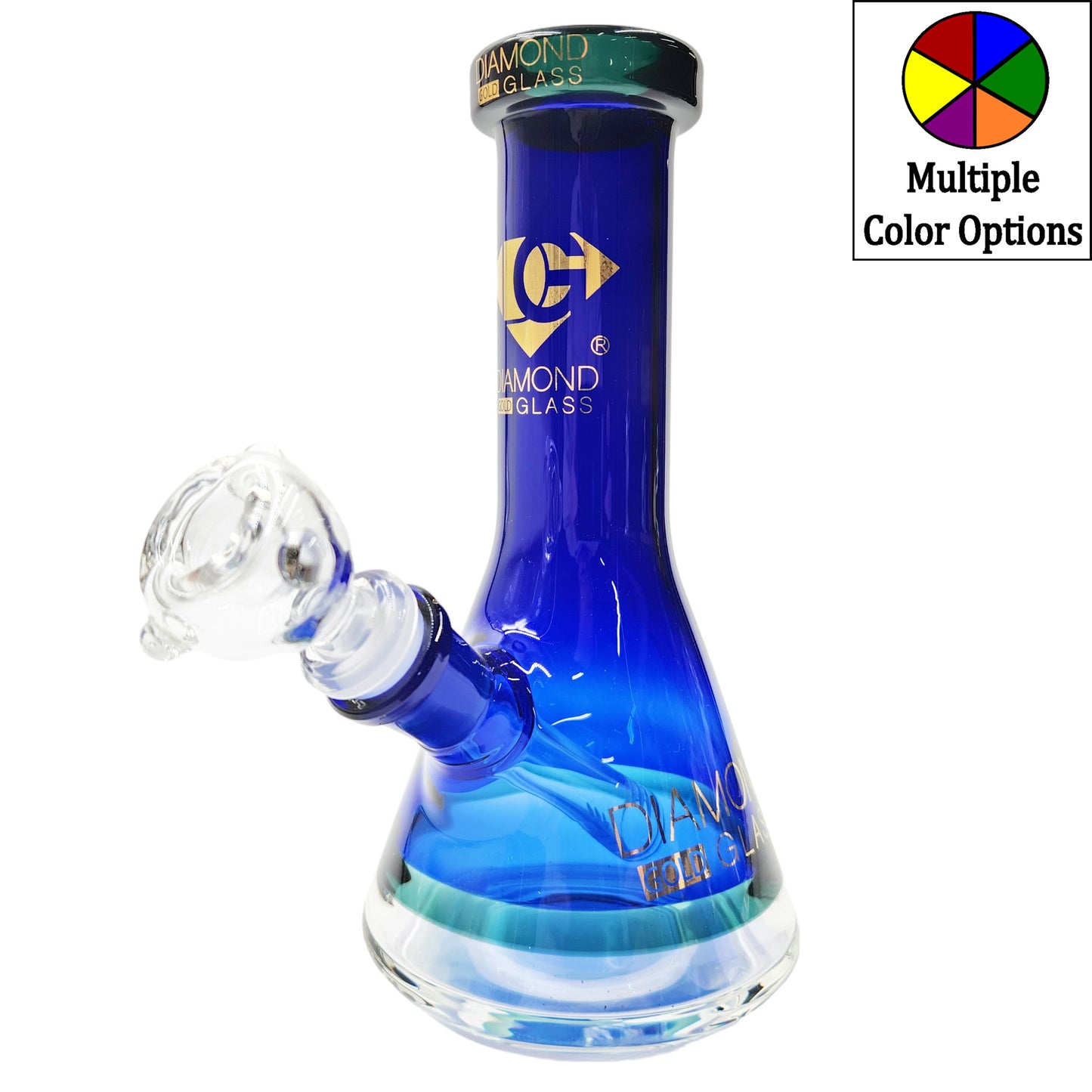 8" Boss Color Design Flat Mouth Beaker Bong