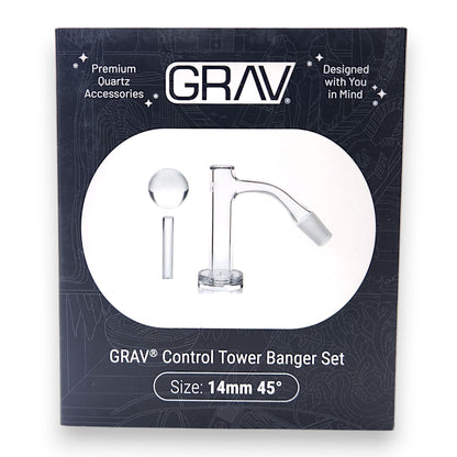 GRAV Quartz Control Tower Banger Set | 14mm 45deg