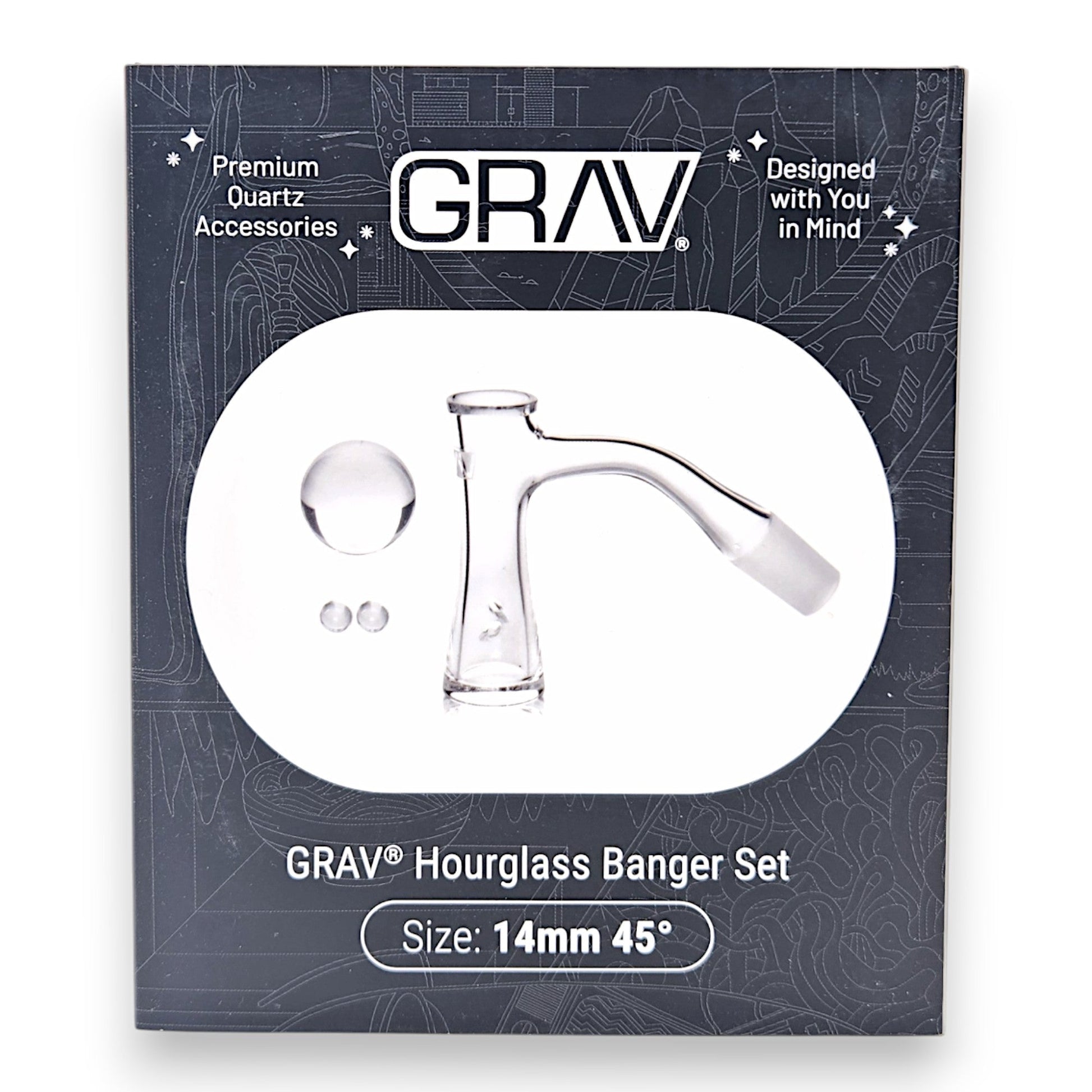 GRAV Quartz Hourglass Banger Set | 14mm 45deg