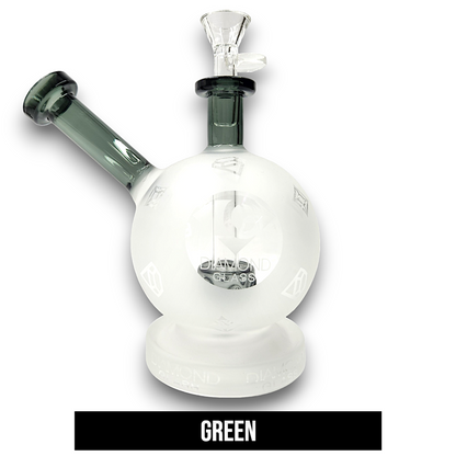 7" Diamond Glass Globe Barrel Percolator Bong