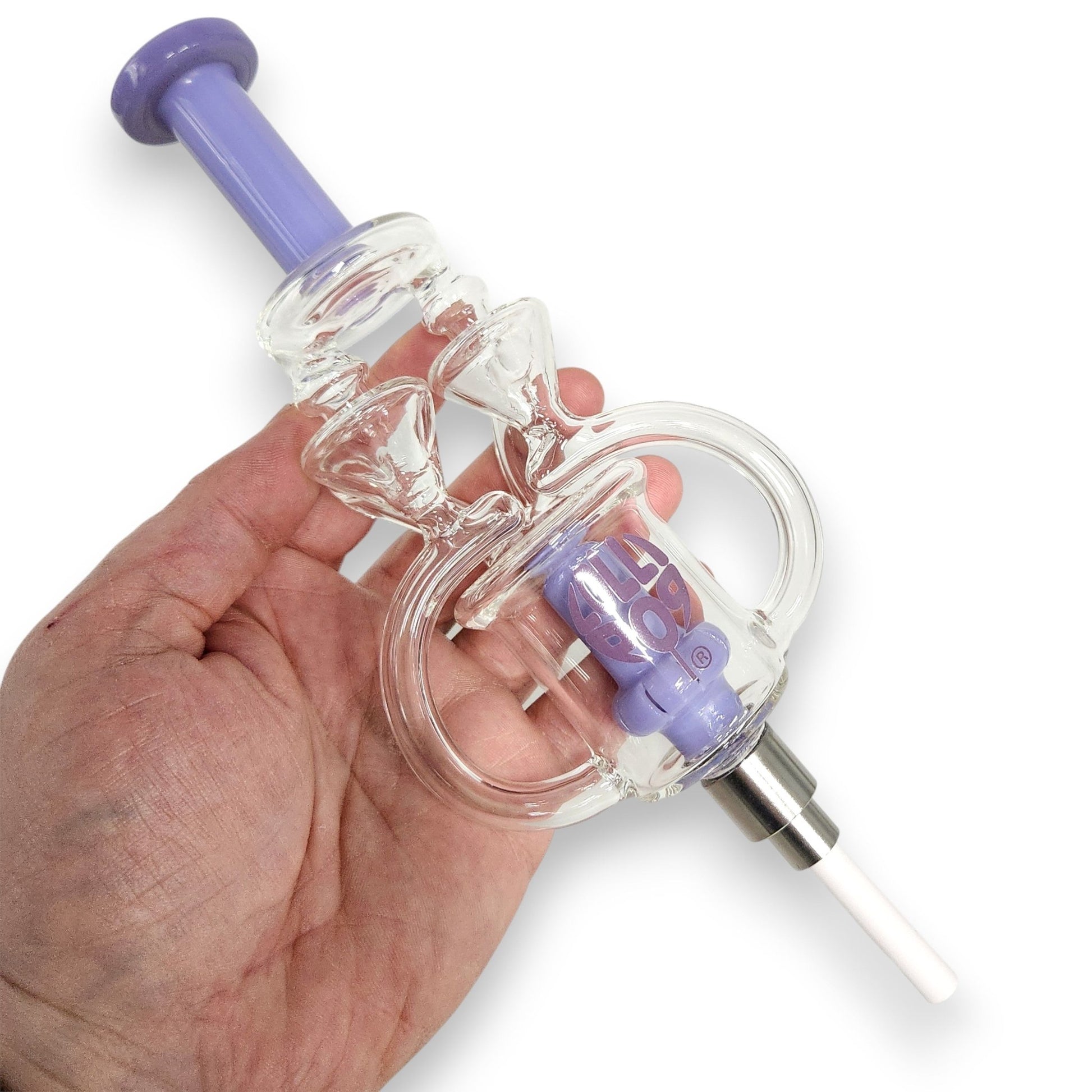 Lollipop Golden Flow Double Arm Recycler Nectar Collector Dab Straw