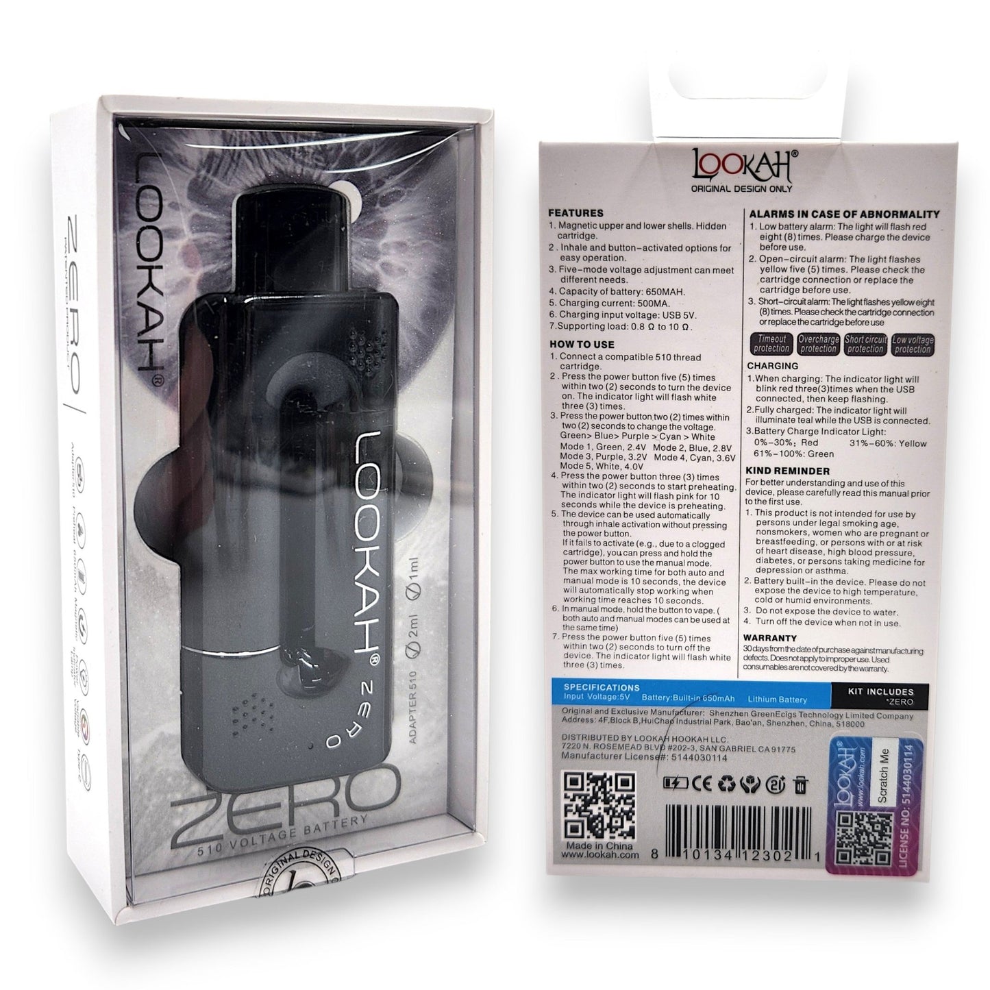 Lookah Zero 510 Cart Battery