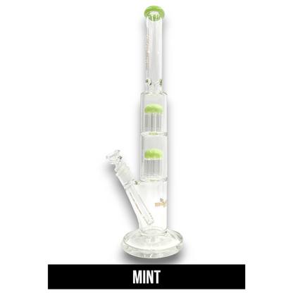 18" Bougie Glass Tree Perc Straight Tube Bong